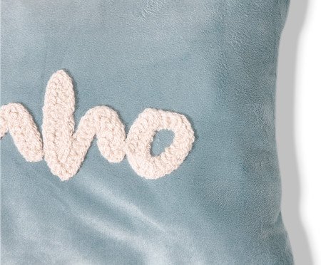 Capa de Almofada Bordada com Tassels Carinho Azul | Westwing