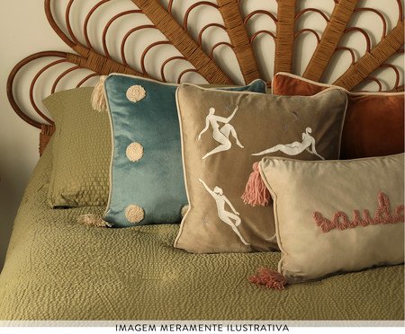 Capa de Almofada Bordada com Tassels Carinho Azul | Westwing