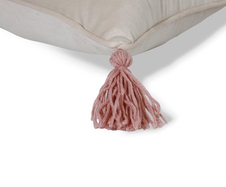 Capa de Almofada Bordada com Vivo e Tassels Saudade Off White | Westwing