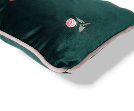 Capa de Almofada Bordada com Vivo Clarice Verde | Westwing