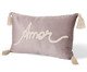 Capa de Almofada Bordada Amor Rosa Acizentado, pink | WestwingNow