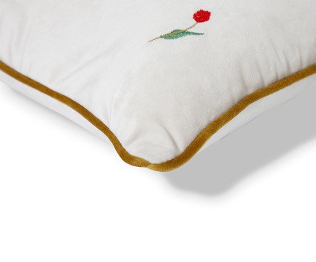 Capa de Almofada Bordada com Vivo Beatriz Off White | Westwing