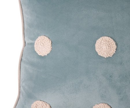 Capa de Almofada Bordada com Vivo e Tassels Poás Azul | Westwing