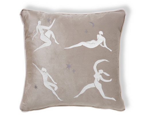 Capa de Almofada Bordada com Vivo Danza Bege, beige | WestwingNow