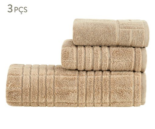 Jogo de Toalhas Pastilha Air Bege Escuro - 3 Pçs, beige | WestwingNow