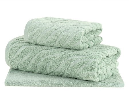 Jogo de Toalhas Zebra Air Verde Menta Escuro - 3 Pçs | Westwing