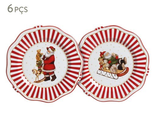 Jogo de Pratos para Sobremesa Christmas Charm, red | WestwingNow