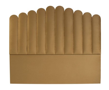 Cabeceira em Veludo La Donna - Amarelo Mostarda