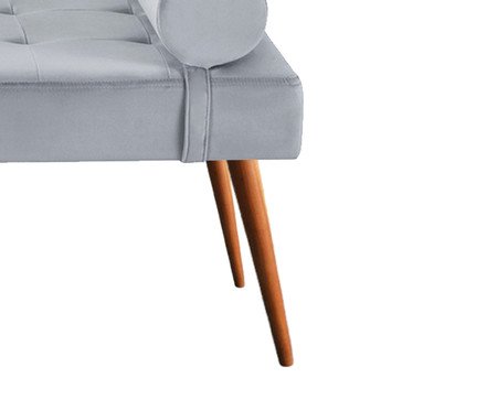 Recamier em Veludo Olivia Charming - Cinza Claro | Westwing