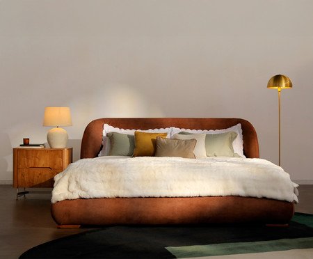 Cama Lumie Veludo Soft Tijolo | Westwing