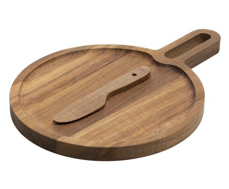 Jogo de Tábua Redonda e Faca Lignum | Westwing