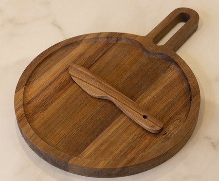 Jogo de Tábua Redonda e Faca Lignum | Westwing