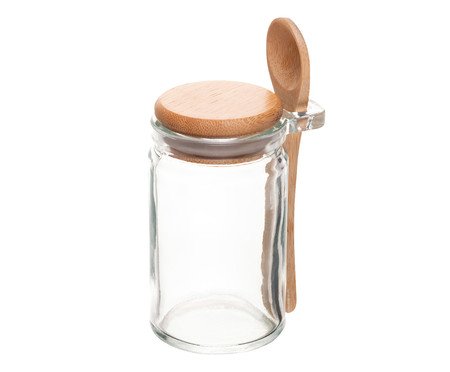 Porta Mantimentos com Colher Bambu - 140ml | Westwing