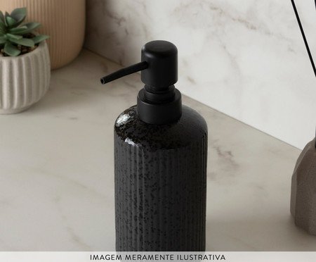 Porta Sabonete Líquido Lines Preto | Westwing