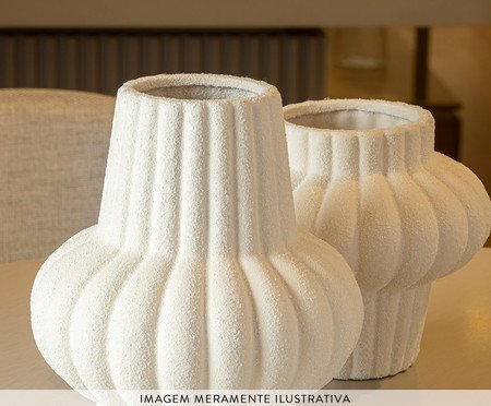 Vaso de Cerâmica Pilar Central Ondulado | Westwing