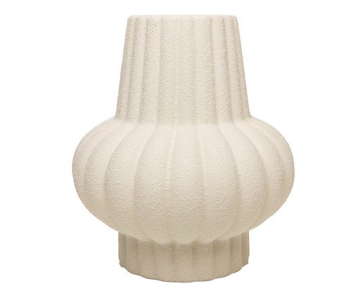 Vaso de Cerâmica Pilar Central Ondulado, beige | WestwingNow