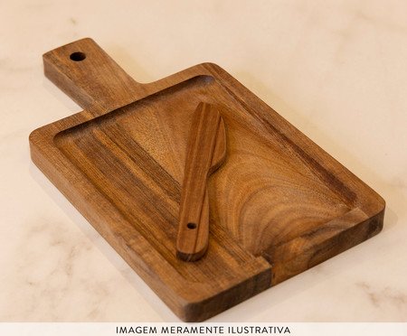 Jogo de Tábua Retangulas e Faca Lignum | Westwing