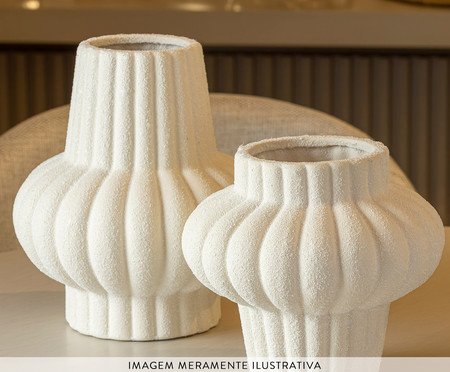 Vaso de Cerâmica Pilar Ondulado | Westwing