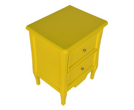 Mesa Cabeceira 2 Gavetas Amsterdã Todo Laqueado Amarelo | Westwing