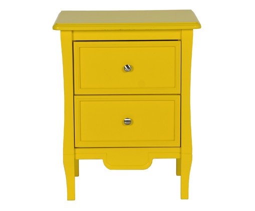 Mesa Cabeceira 2 Gavetas Amsterdã Todo Laqueado Amarelo, yellow | WestwingNow