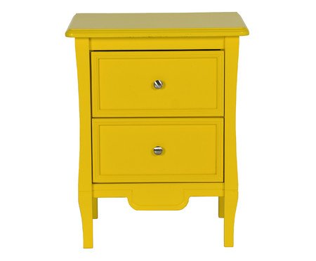 Mesa Cabeceira 2 Gavetas Amsterdã Todo Laqueado Amarelo | Westwing