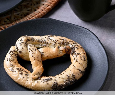 Jogo para Lanche Orgânico Matte Preto Matte | Westwing