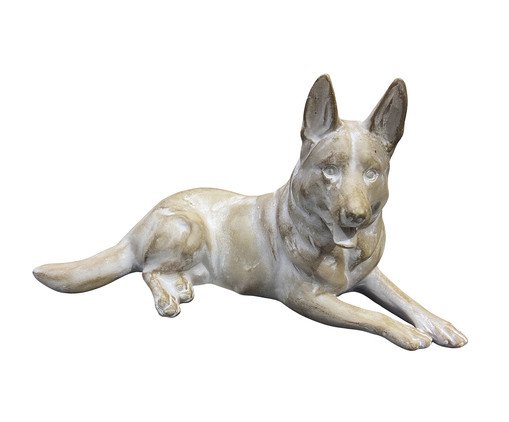 Escultura Pastor Alemao Bege Patinado, beige | WestwingNow