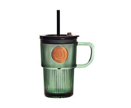 Copo com Tampa e Canudo Cold Verde - 420 ml | Westwing
