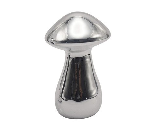 Escultura Cogumelo Fairy Prata - 9 cm, silver or metallic | WestwingNow