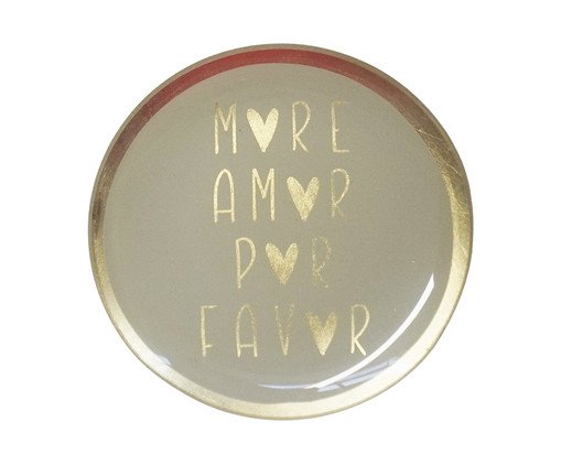 Prato Porta-Objeto Mais Amor Branco e Dourado - 13 cm, white | WestwingNow