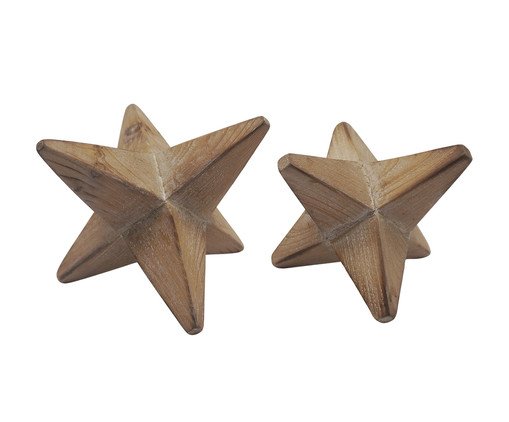 Jogo de Esculturas Asterisco, wood pattern | WestwingNow