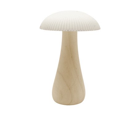 Luminaria Mush Branca e Natural - 22,5 cm | Westwing
