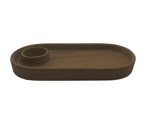 Bandeja com Porta-Vela Lin Carvalho, brown | WestwingNow