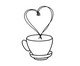 Escultura de Parede Heart Cup of Coffee Preto, black | WestwingNow