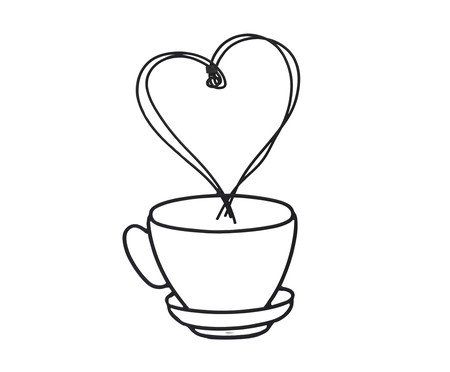 Escultura de Parede Heart Cup of Coffee Preto | Westwing