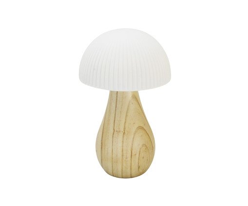 Luminaria Mush Branca e Natural - 17,5 cm, white | WestwingNow