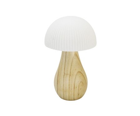Luminaria Mush Branca e Natural - 17,5 cm | Westwing