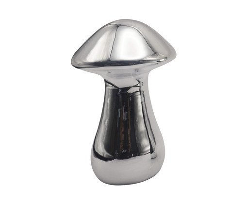 Escultura Cogumelo Fairy Prata - 11 cm, silver or metallic | WestwingNow