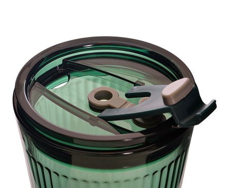 Copo com Tampa e Canudo Enjoy Verde - 450 ml | Westwing
