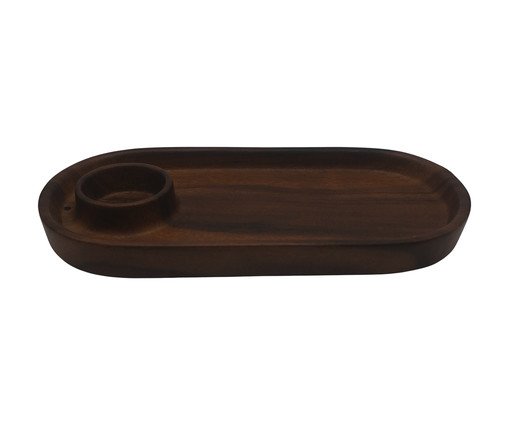 Bandeja com Porta-Vela Lin Freijo, wood pattern | WestwingNow