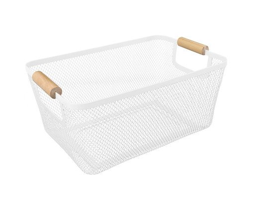 Cesto com Alça Made Pad Preto Médio Branco, white | WestwingNow