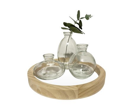 Bandeja Decorativa com Vasos Cole Natural - 4 Peças | Westwing