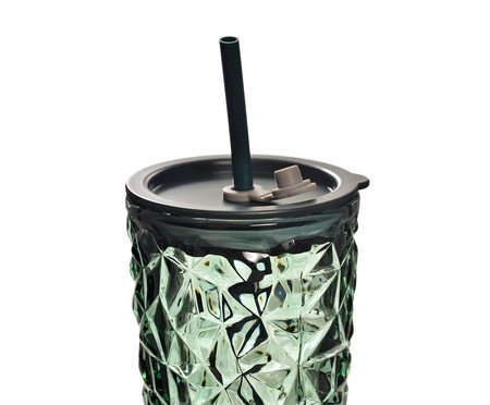 Copo com Tampa e Canudo Lucky Verde - 420 ml | Westwing