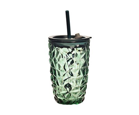 Copo com Tampa e Canudo Lucky Verde - 420 ml | Westwing