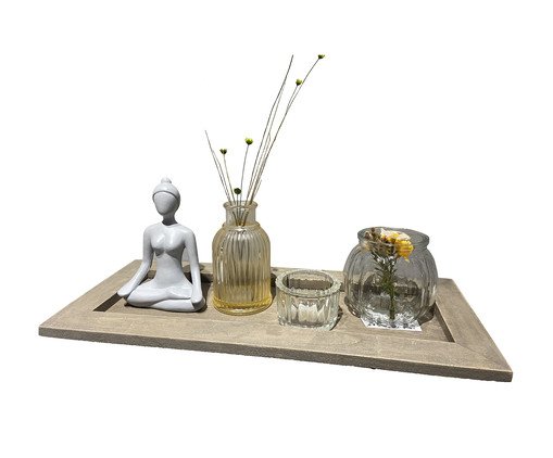 Jogo de Decorativos com Bandeja Yoo - 5 Peças, beige | WestwingNow