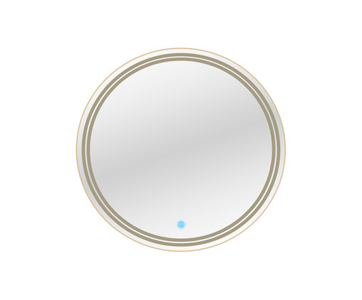 Espelho de Parede Redondo com Led Laura ll - Bivolt - 58cm - Moldura Dourada, multicolor | WestwingNow