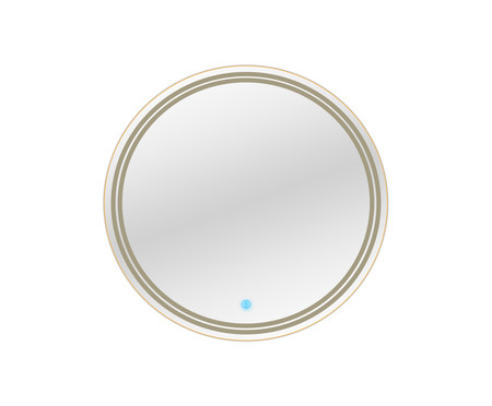 Espelho de Parede Redondo com Led Laura ll - Bivolt - 58cm - Moldura Dourada