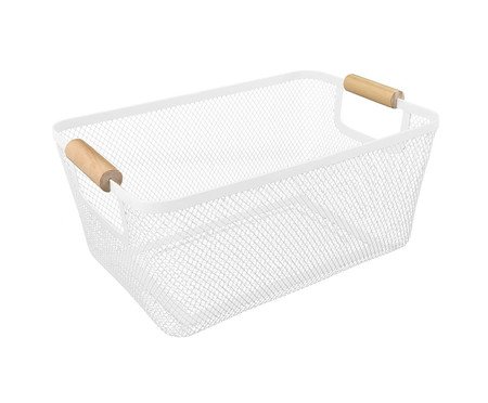 Cesto com Alça Made Pad Preto Pequeno Branco | Westwing