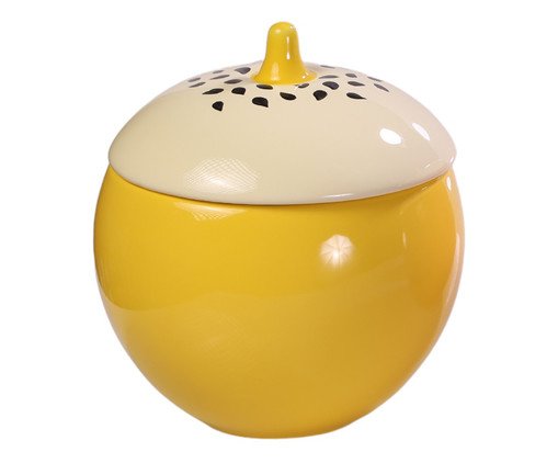 Pote com Tampa Maracujá Tutti-Frutti, Amarelo | WestwingNow