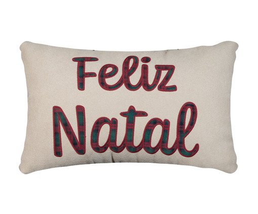 Almofada Natalina Feliz Natal Simple, beige | WestwingNow